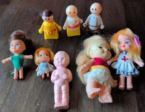 VTG 60s Toy Doll Mixed Lot (8 Mattel Liddle Kiddie Tweakie Toy Figures BEST Baby